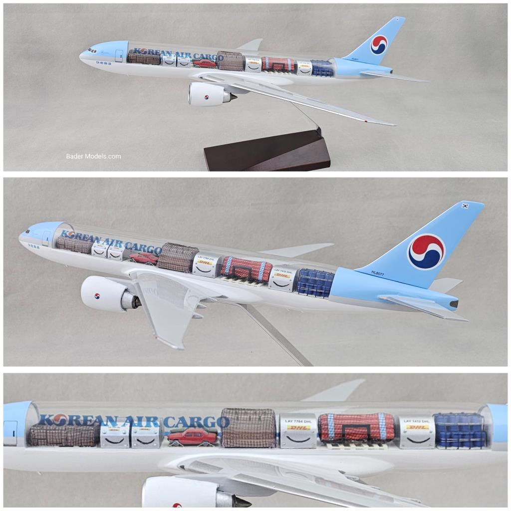 Korean Air Cargo - B777-200F - (1:144) - 180° Clear Top